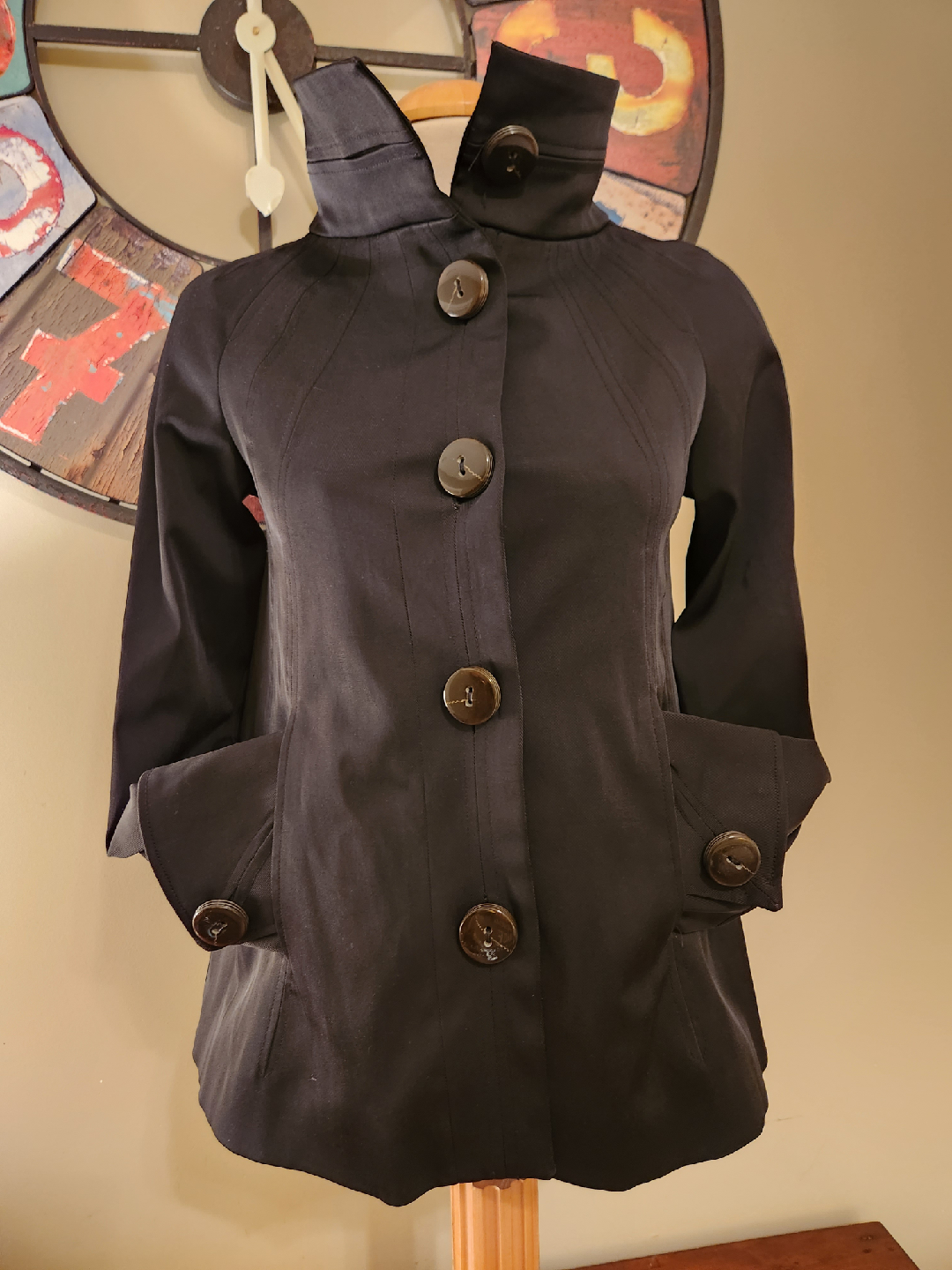 FANTASTIC FALL  Zara Basic Black Rain Jacket Size S - photo 3