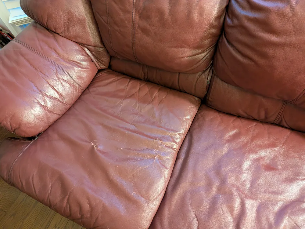 Burgundy Leather Loveseat