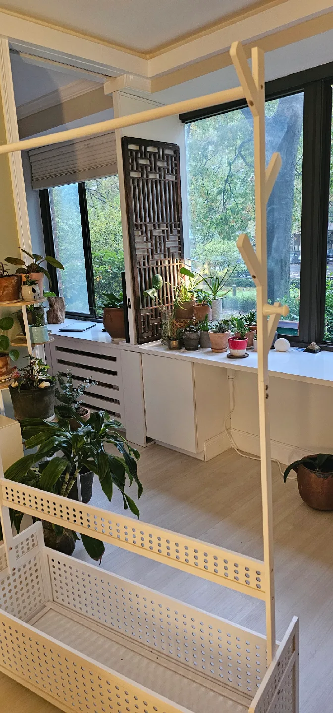 White Clothes Rack with Storage image indicator(2)