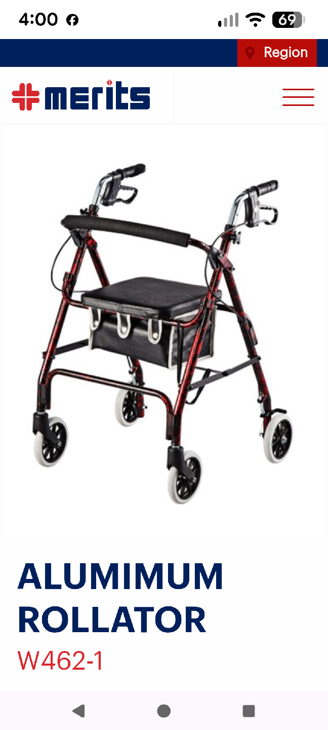 Merits Aluminum Rollator Walker W462-1