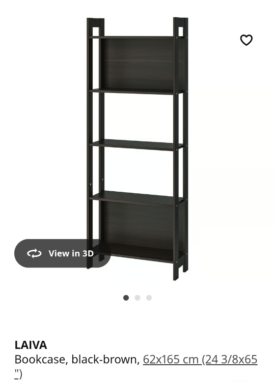 Laiva Bookcase, Black Brown