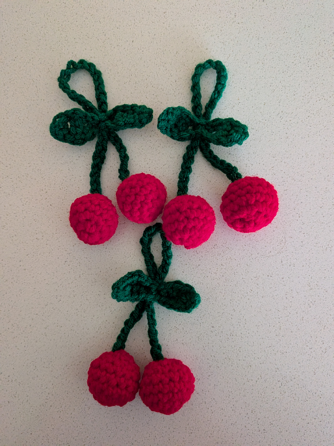 Handmade Crochet Cherries