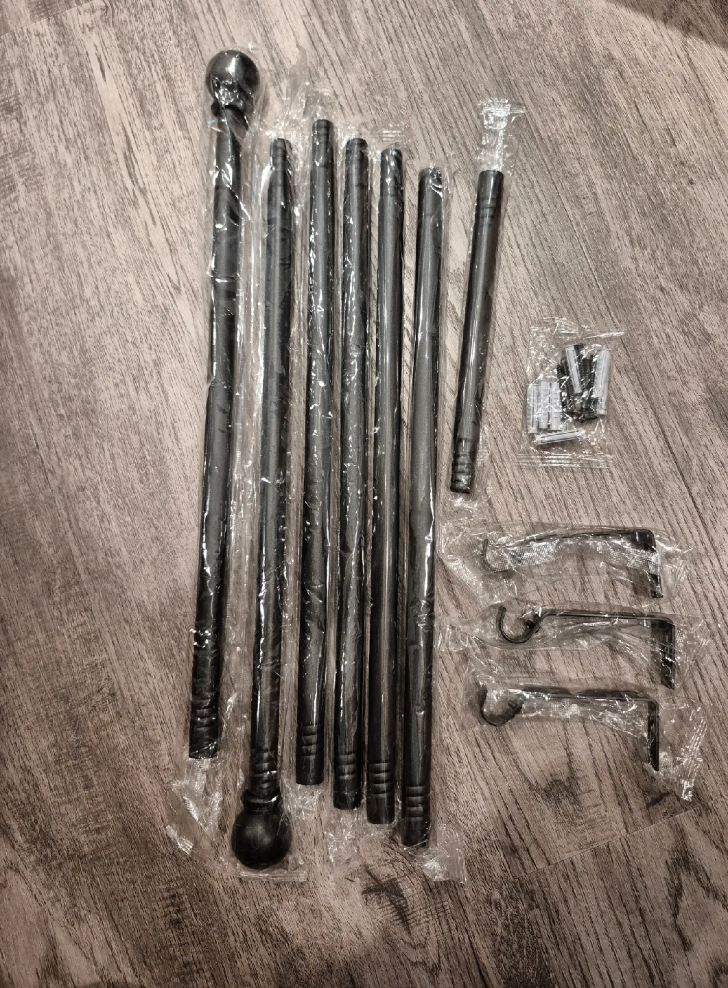 Matte Black Adjustable Curtain Rod 23"-120", 5/8" Diameter image indicator(3)