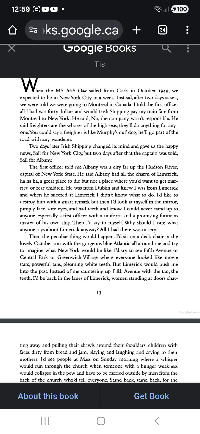 FREE book- 'Tis: A Memoir by Frank McCourt image indicator(3)