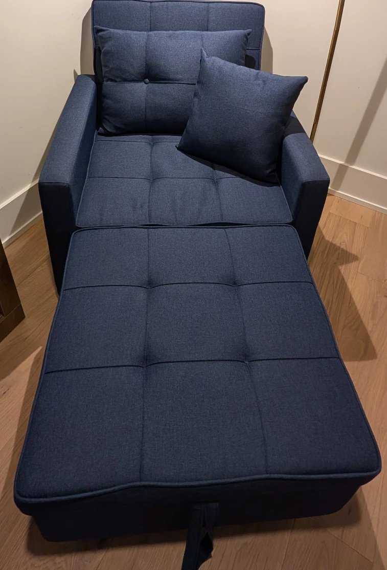Convertible Sleeper Chair Bed - Blue - photo 3