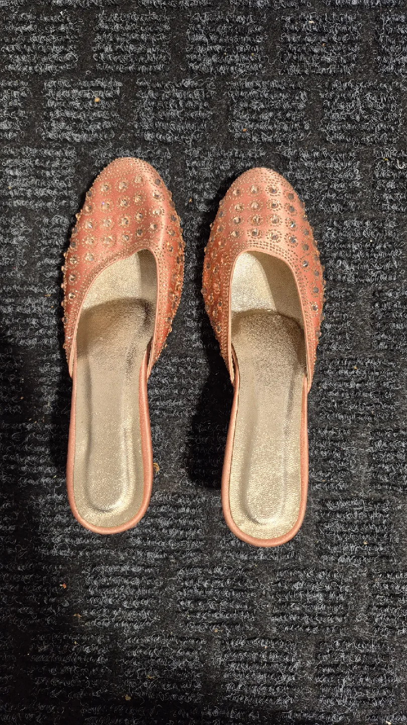 Pink Embellished Heel Mules image indicator(3)