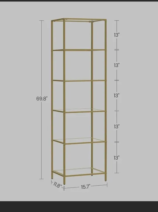 VASAGLE 5-Tier Bookshelf, Gold image indicator(2)