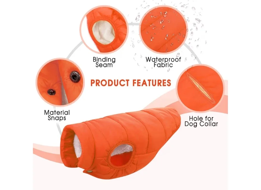 Orange Dog Puffer Vest - Size 3XL image indicator(7)