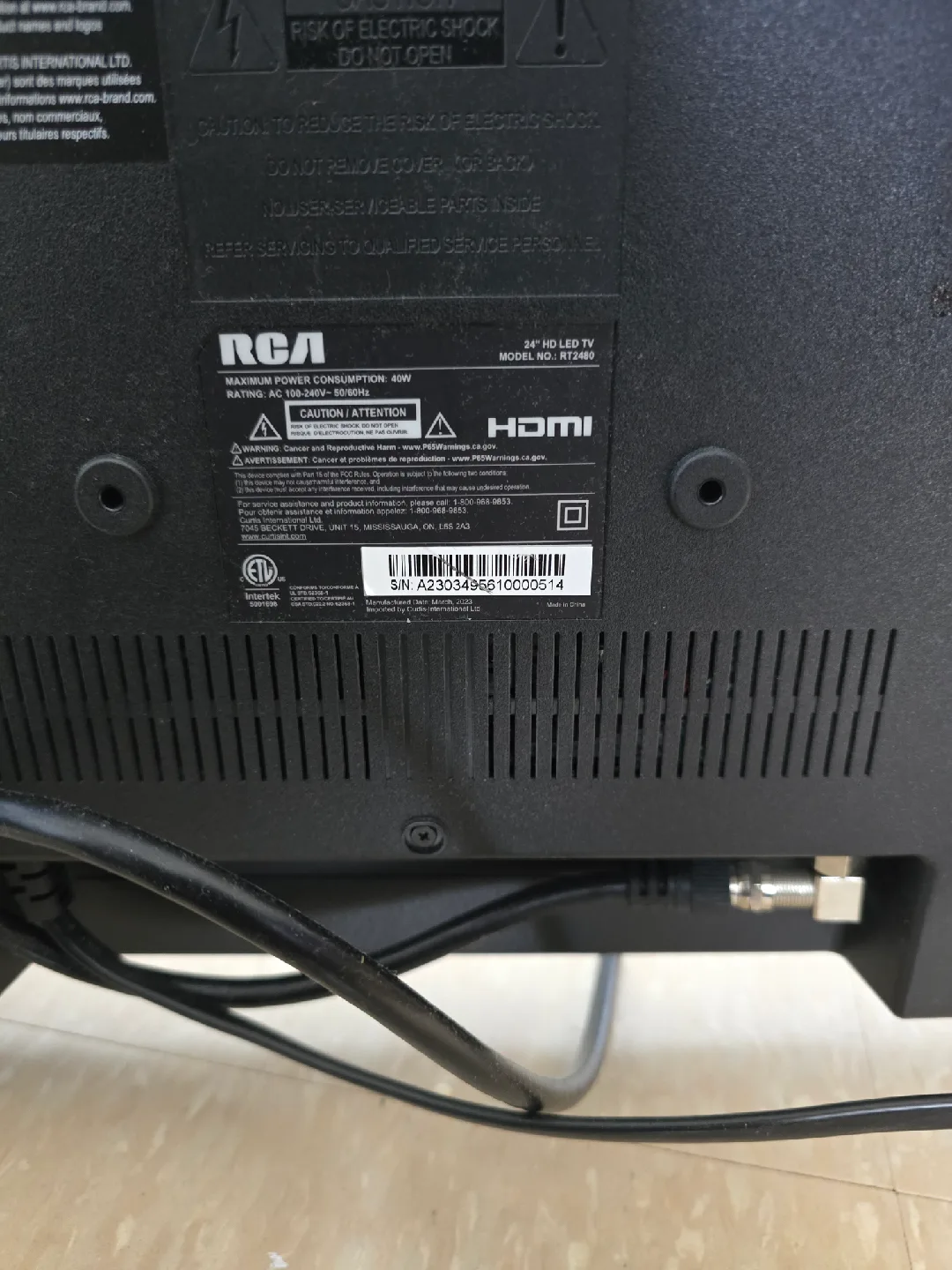 RCA Television image indicator(3)