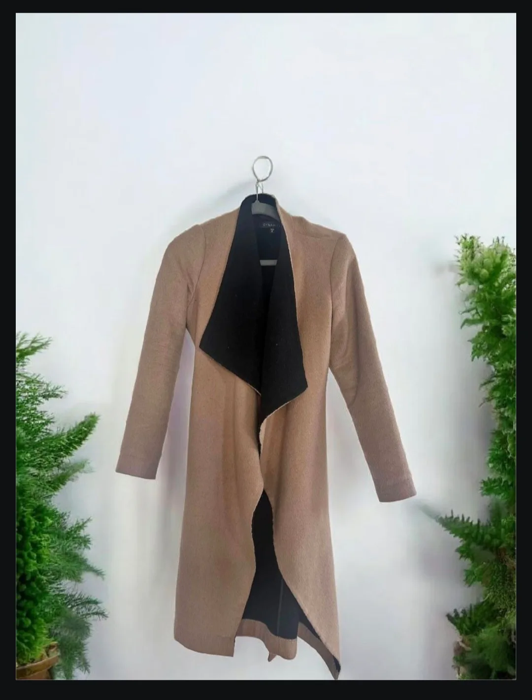 Dynamite Beige Draped Open Front Coat image indicator(2)