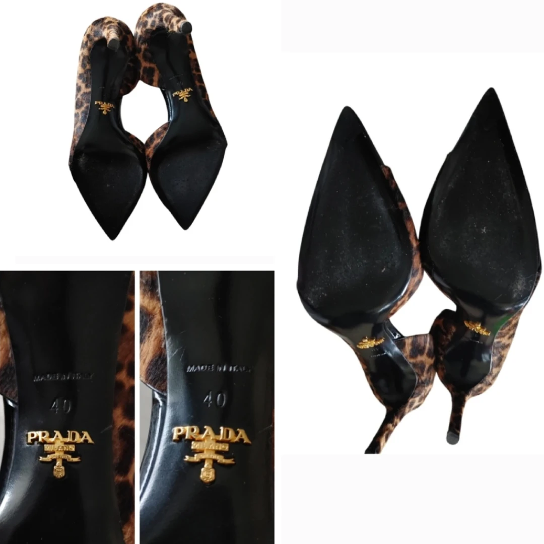 Prada Pony Hair Leopard Print Patent Leather Heels - photo 5