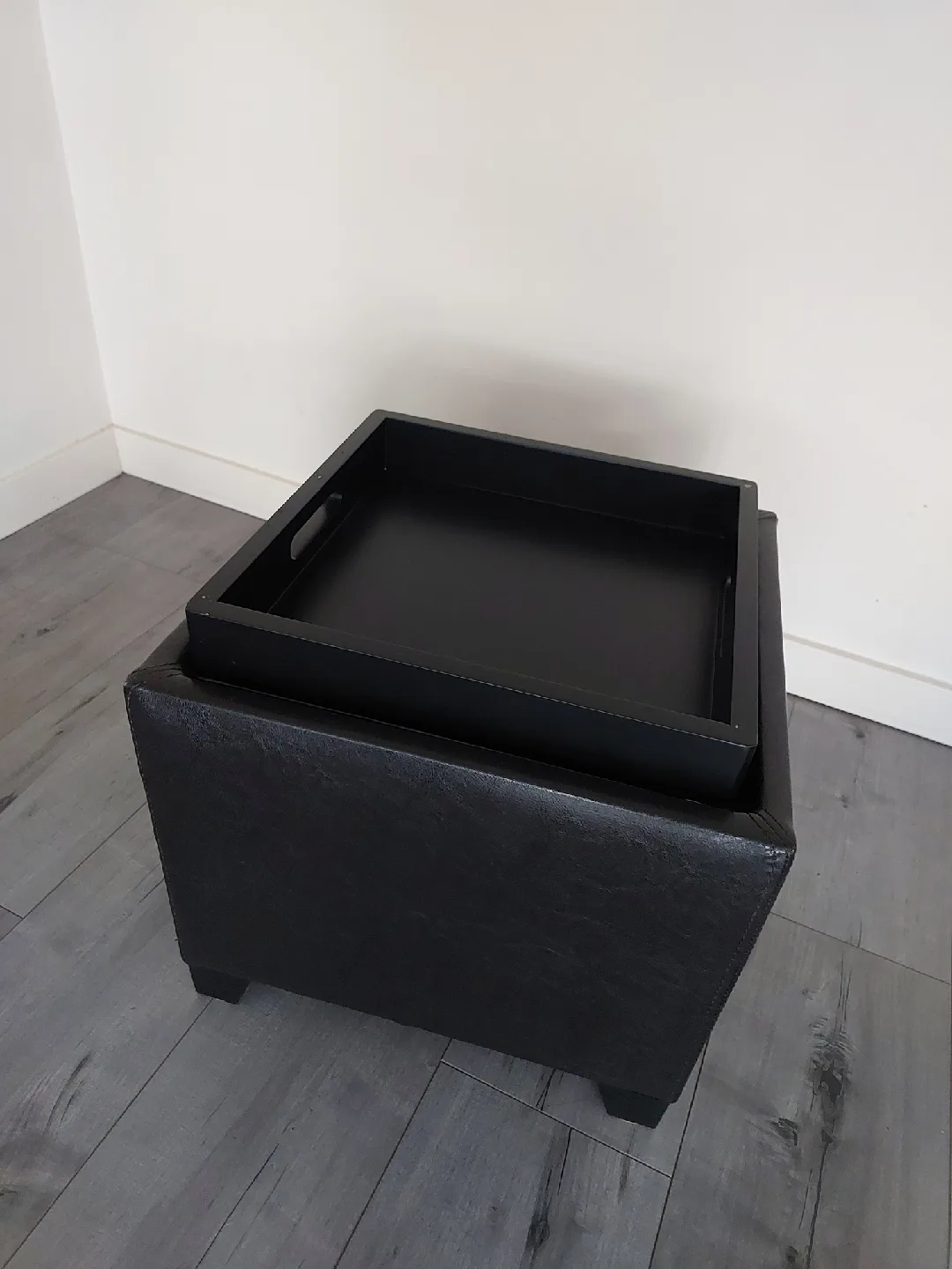 Dark Brown Storage Ottoman with Removable Tray image indicator(3)