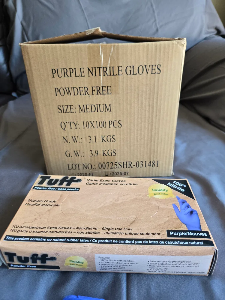 Tuff+ Purple Nitrile Gloves - Medium image indicator(2)