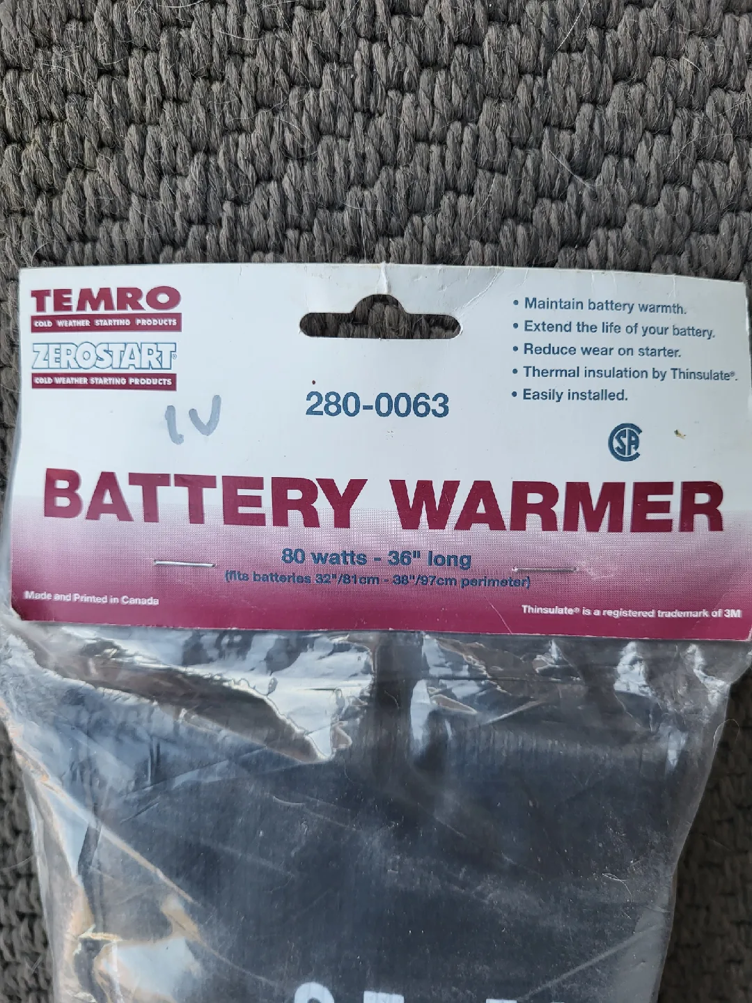 Temro Zerostart Battery Warmer 80W 36" image indicator(2)
