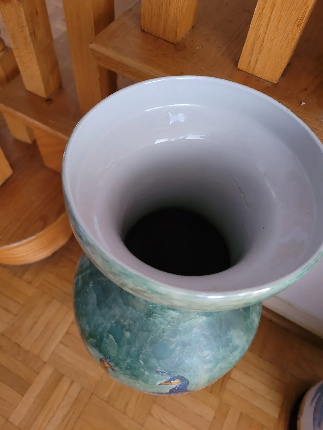 🥕 Vintage Peacock Floral Vase image indicator(2)