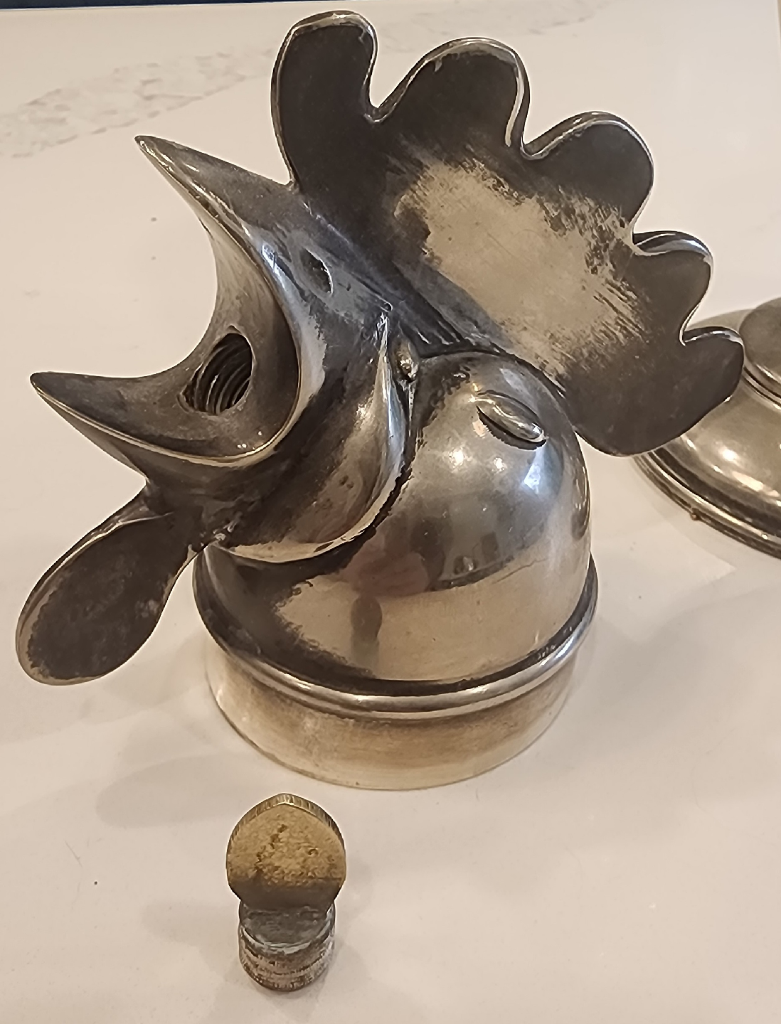 Vintage Silver Plated Rooster Cocktail Shaker - photo 5