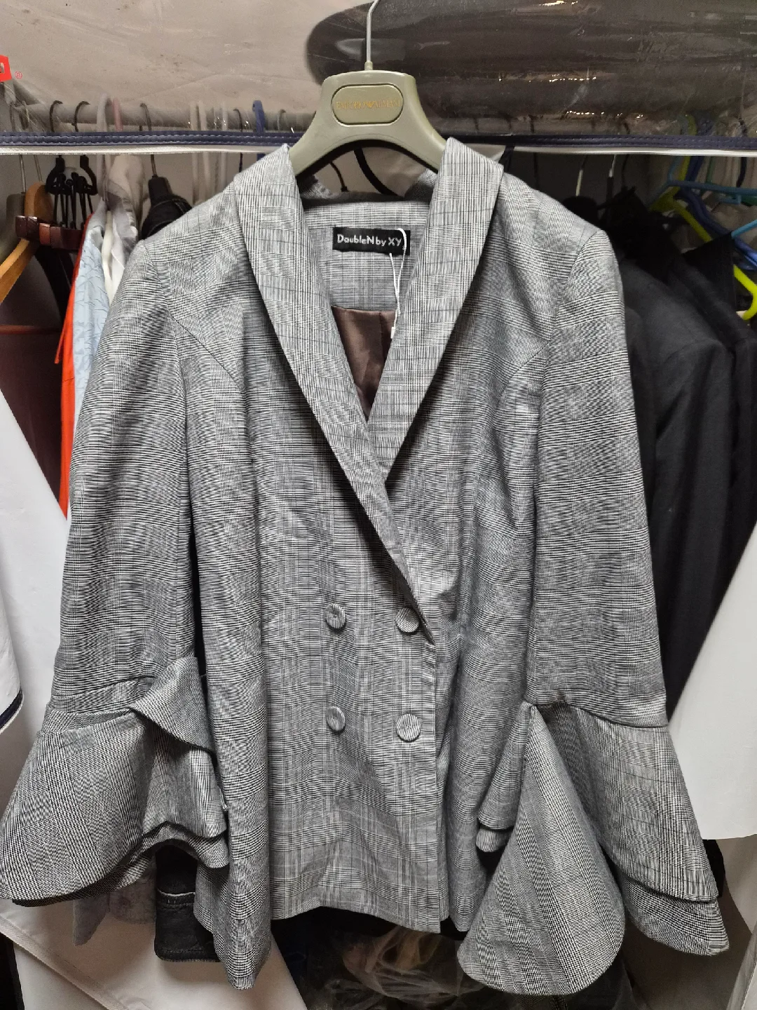 DoubleNby XY Plaid Blazer thumbnail