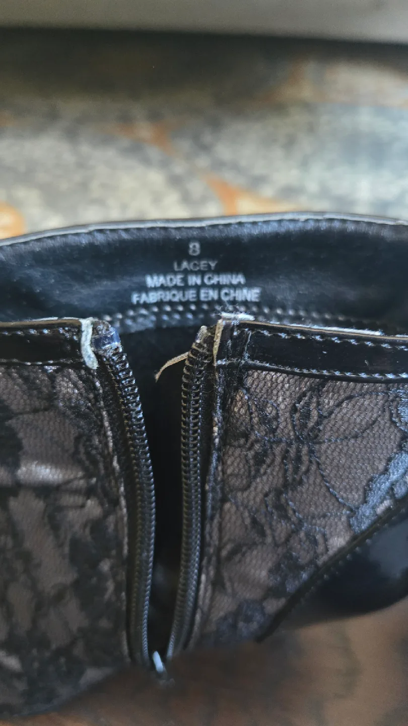 Lacey Black Lace Heeled Booties - Size 8 image indicator(4)