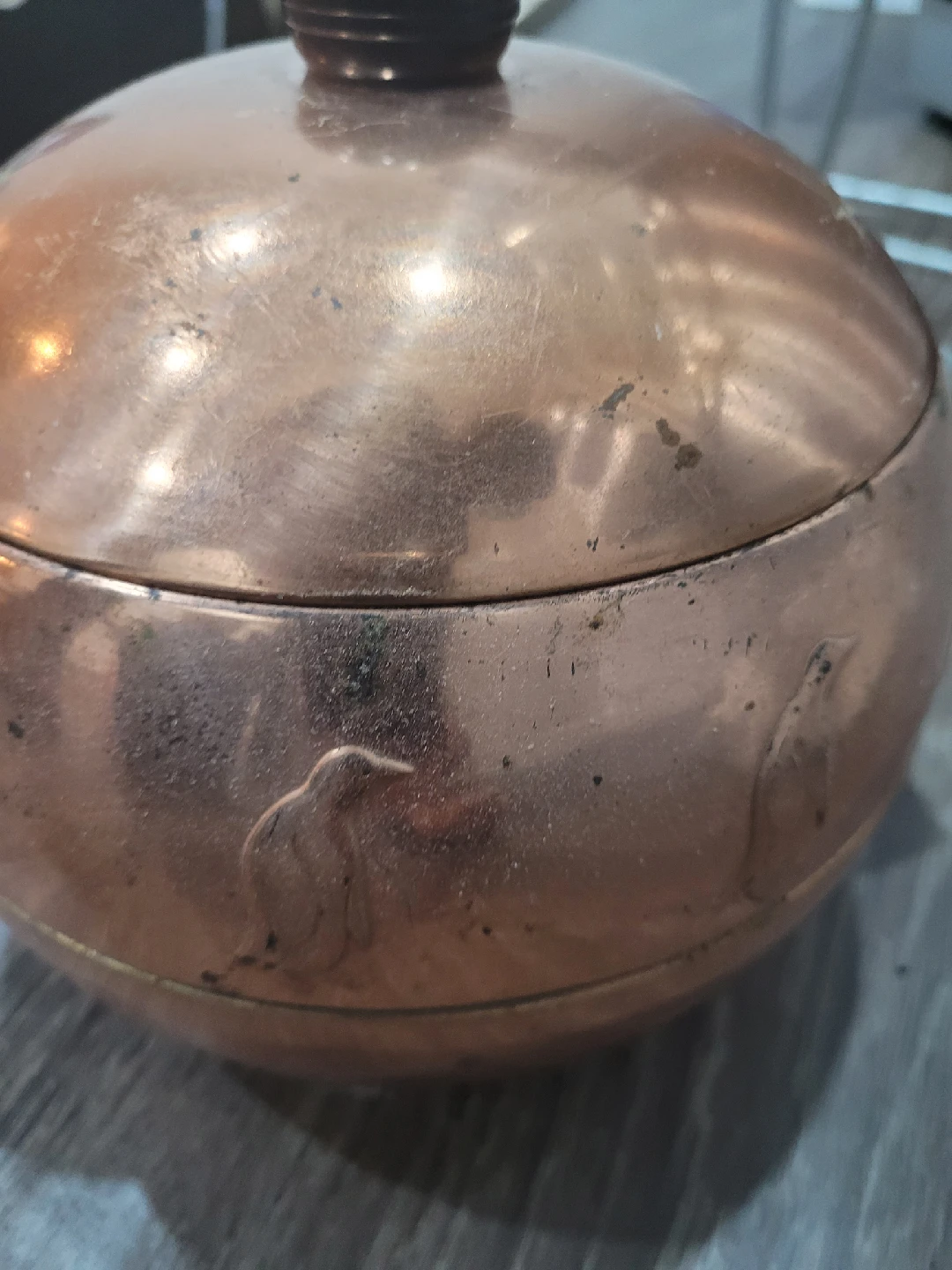 Vintage Copper ice bucket with Lid