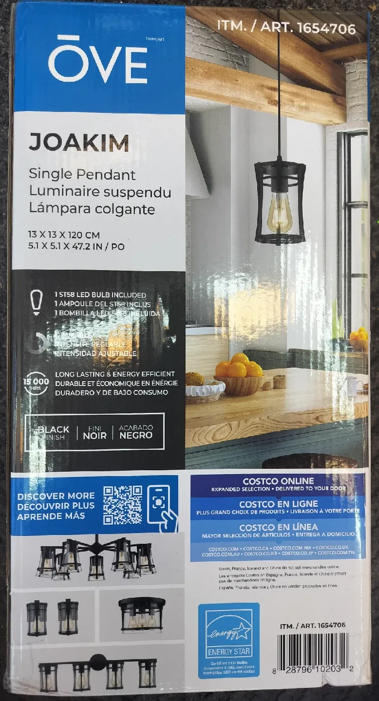 ÖVE Joakim Single Pendant Light - Black