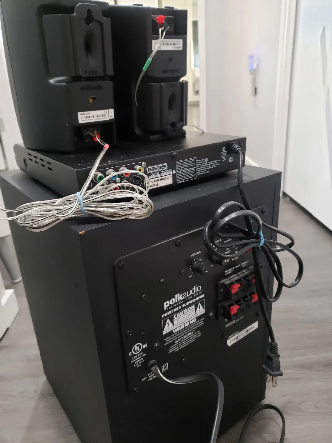 Audio equipment ( speakers , DVD , microphone image indicator(3)