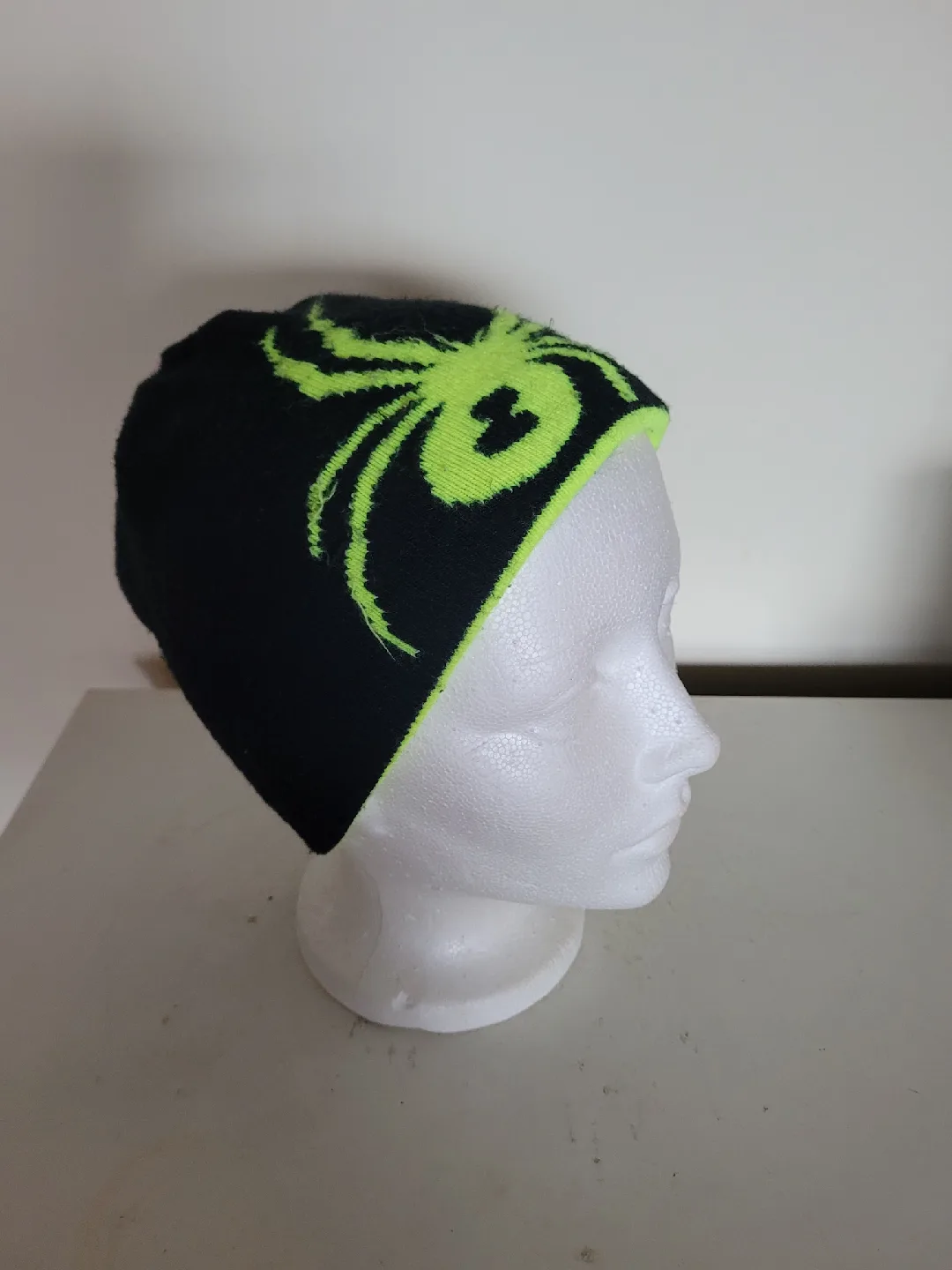 Spyder Reversible Toque - Black & Neon Green, O/S🧡 Bingo thumbnail