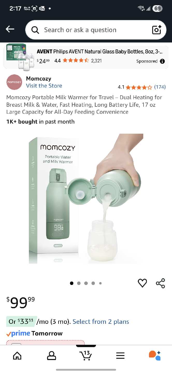 Momcozy Portable Milk Warmer for Travel