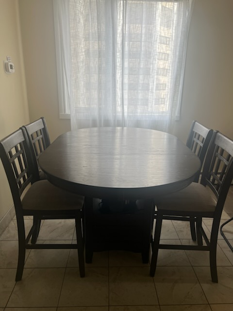 Dining Table with 4 Chairs - Dark Brown