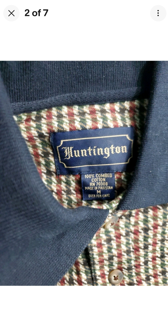 Huntington Houndstooth Polo Shirt - Size Medium - New - photo 2