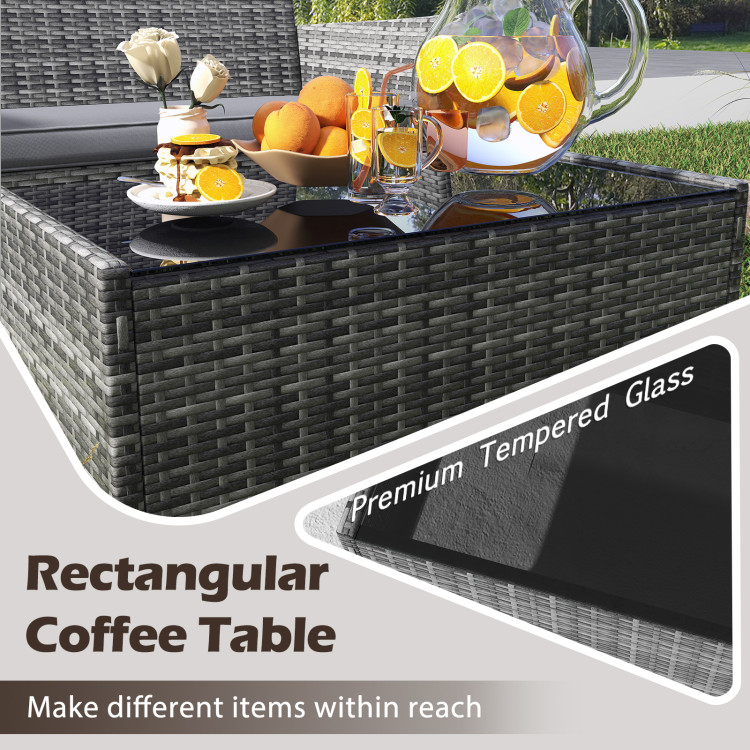 NEW in box 4-Piece Outdoor Rattan Patio Furniture Set - Gray - photo 4