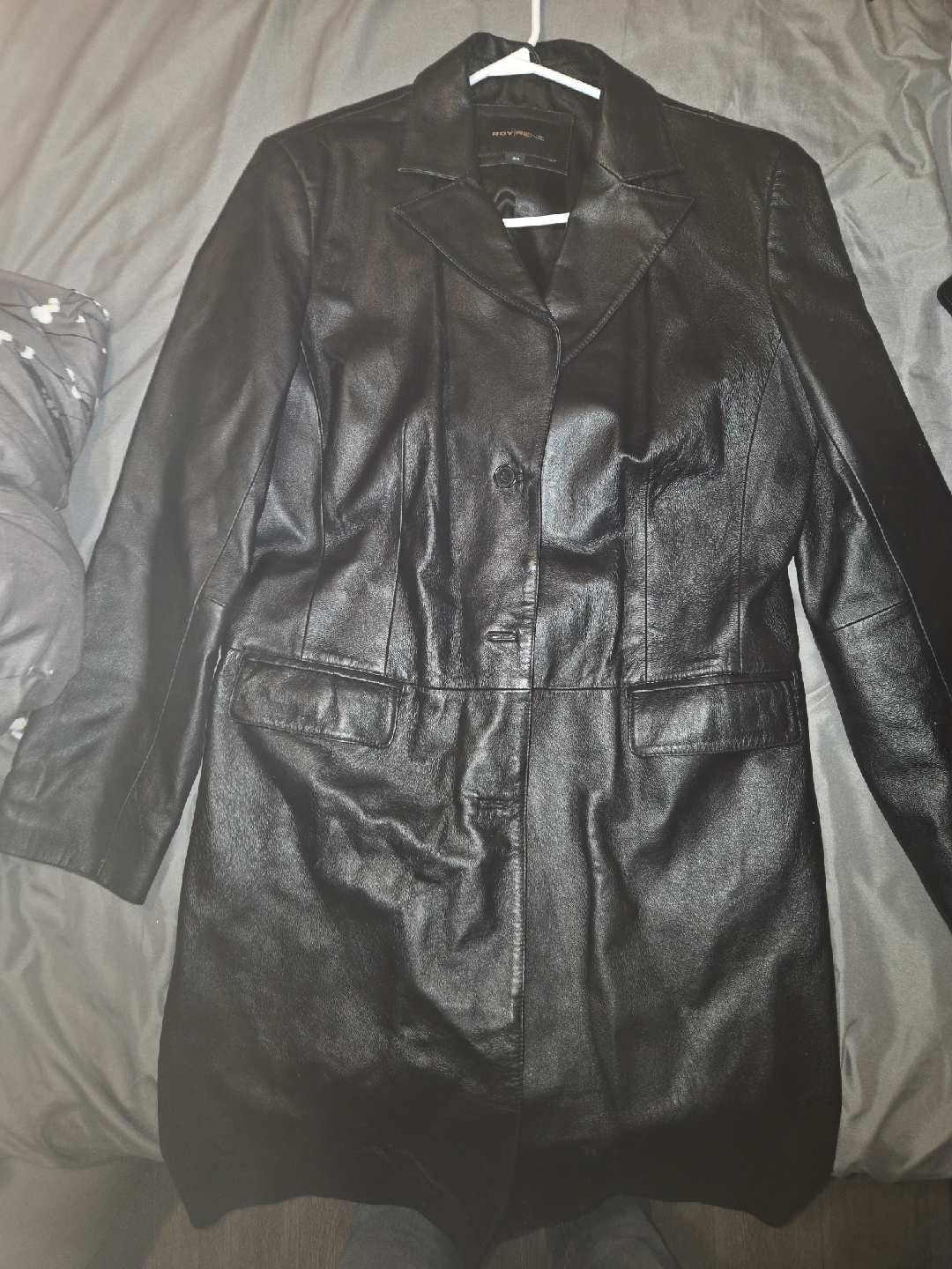 Roy Rene Black Leather Jacket Size 44