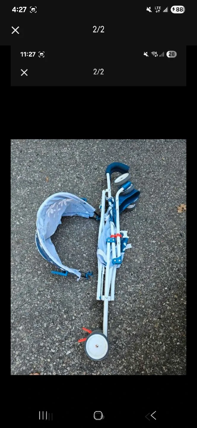 Blue & White Baby Stroller image indicator(2)