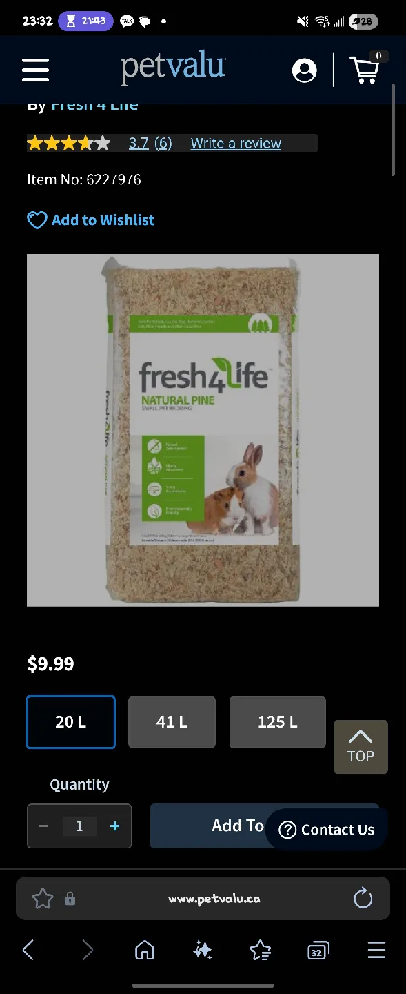 Fresh 4 Life Natural Pine Small Pet Bedding 20L image indicator(2)