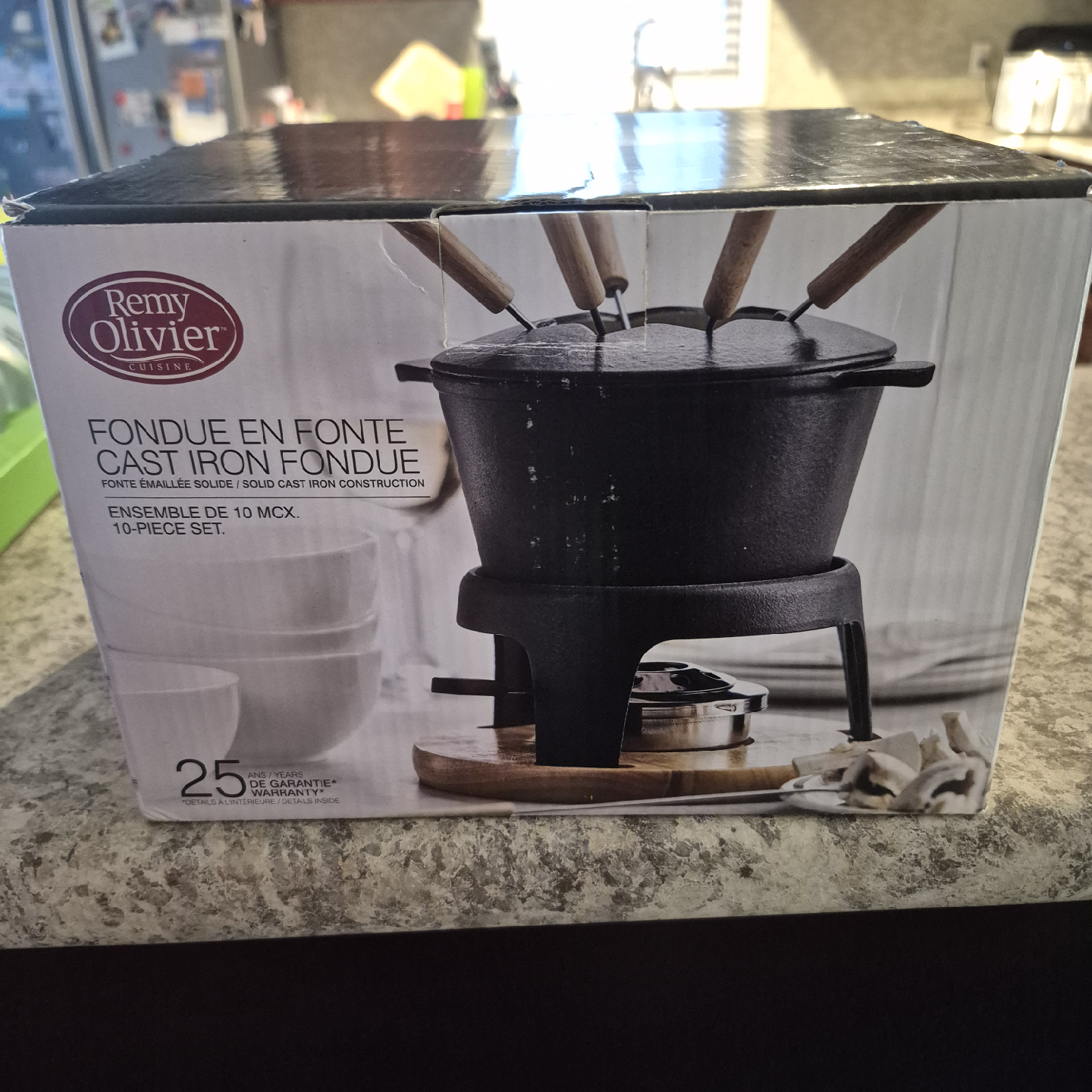 Remy Olivier Cast Iron Fondue Set - New in Box!