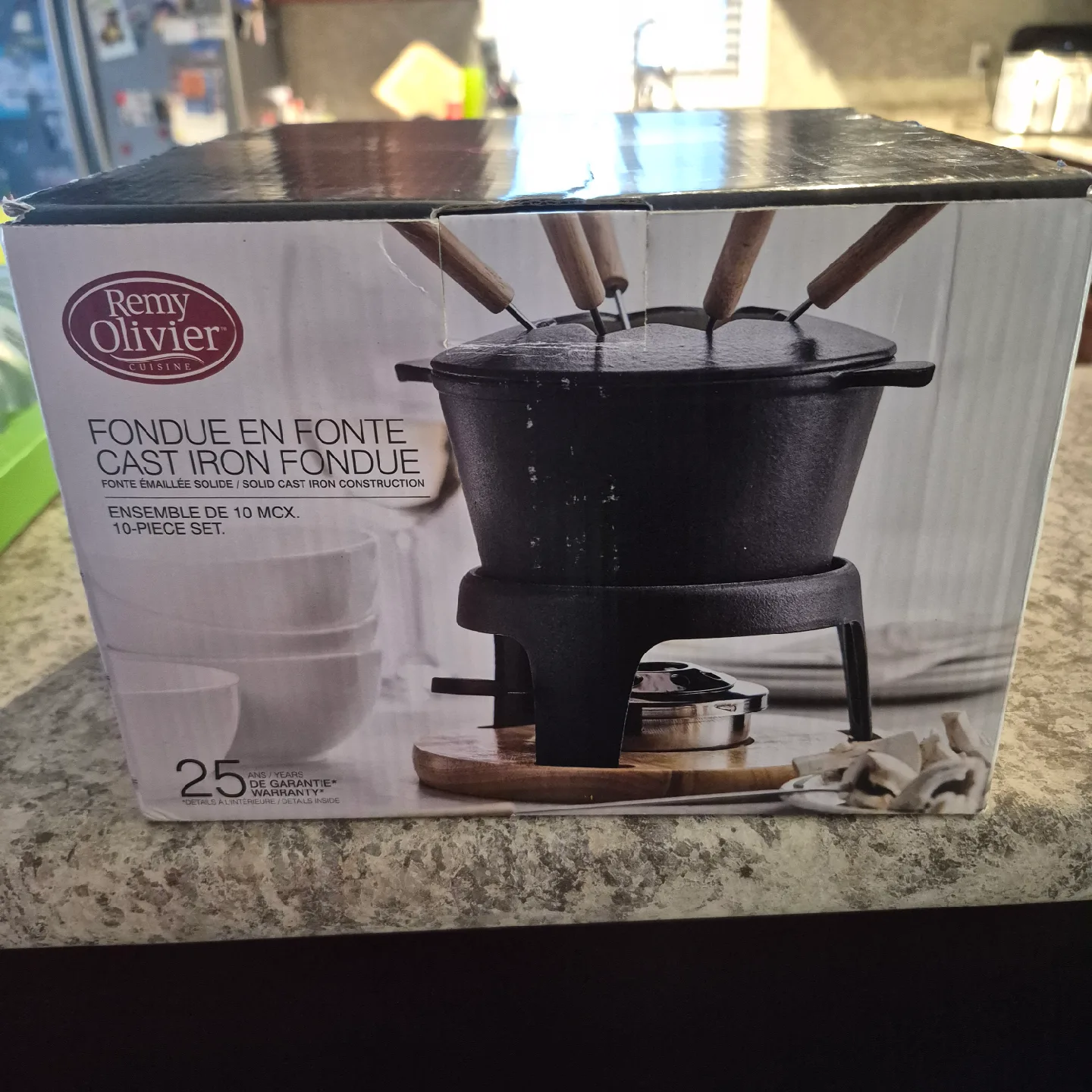 Remy Olivier Cast Iron Fondue Set - New in Box!