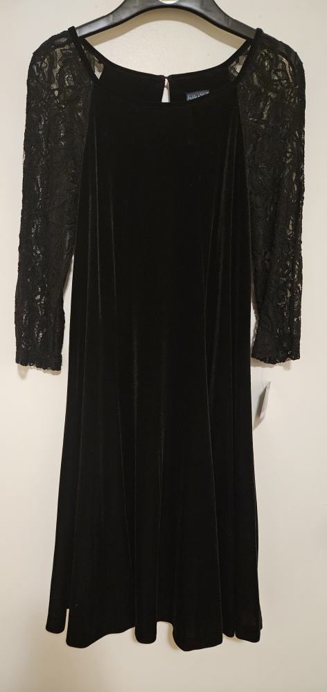 Gabby Skye Black Lace Sleeve Dress - Size 6