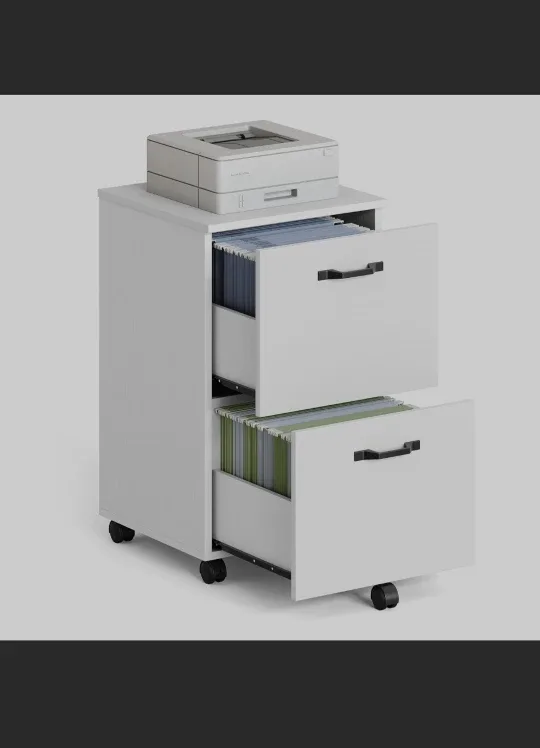 VASAGLE White File Cabinet with 2 Drawers image indicator(2)