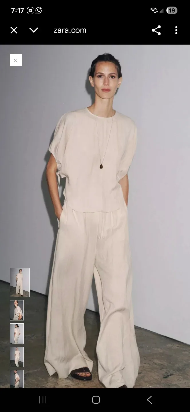 Zara Linen Blend Top & Pants Set - image indicator(2)