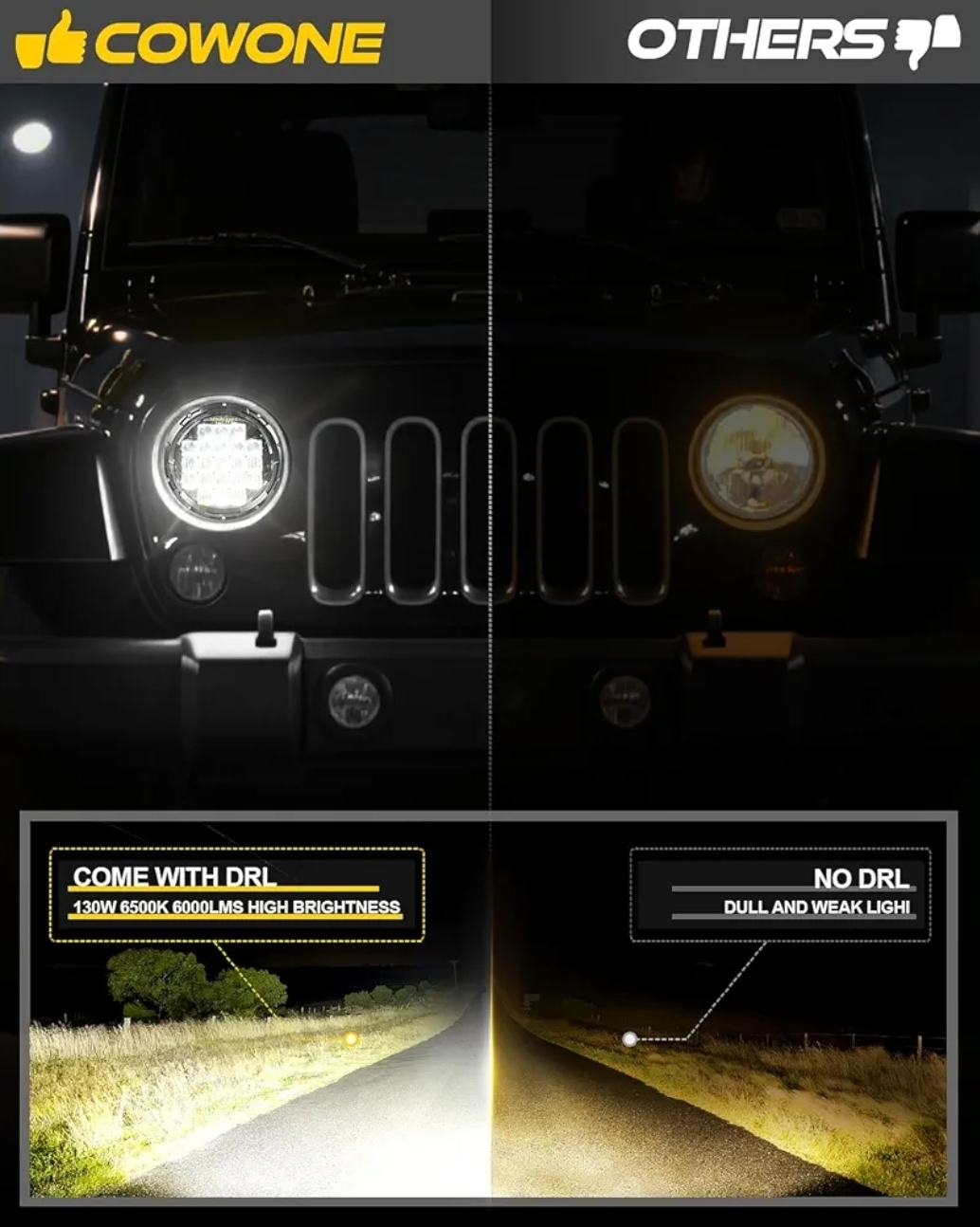 COWONE 130w 5D Lens 7 Inch LED - photo 4