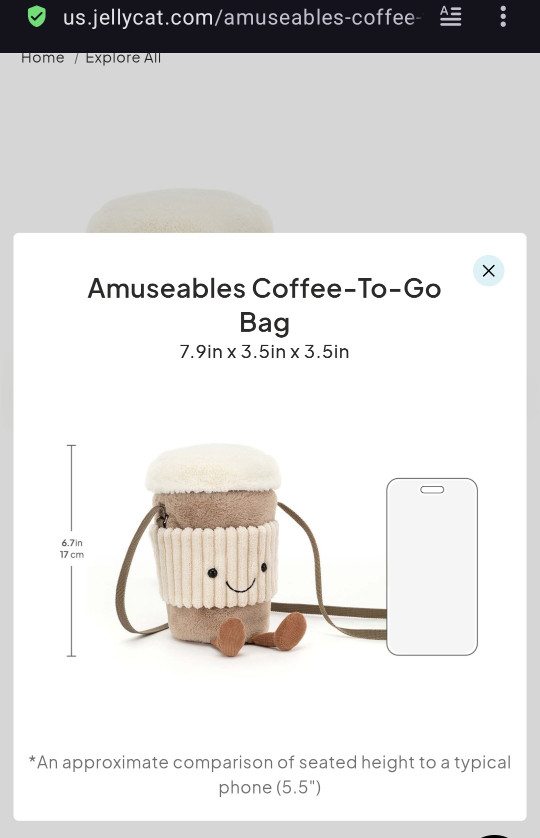 Jellycat Amuseable Coffee to Go Purse - photo 3