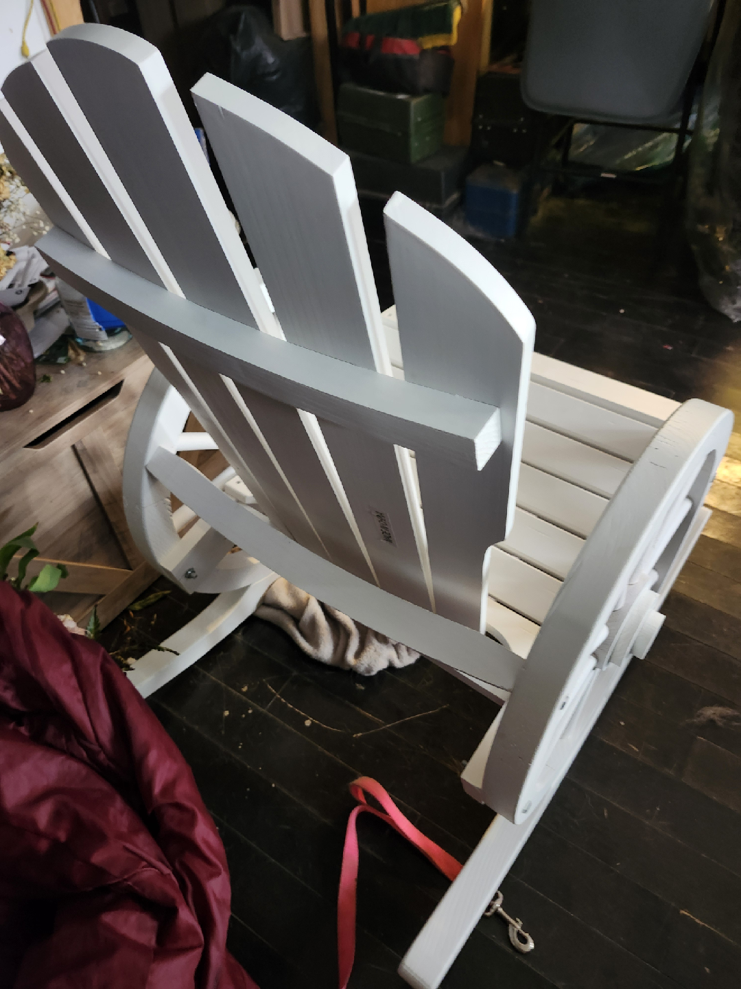 White Wooden Wagon Wheel Rocking Chair - photo 3