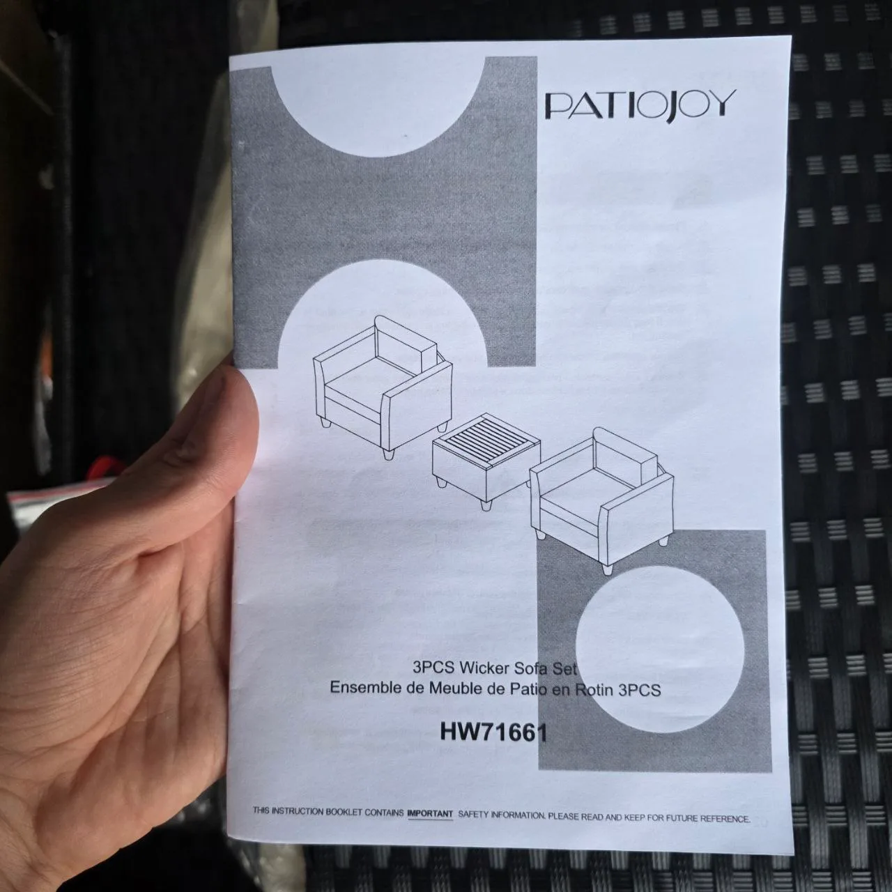 3PCS Patio Furniture Set White image indicator(5)
