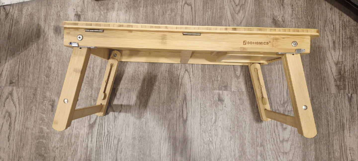 SONGMICS Bamboo Laptop Desk - Tilting Top & Folding Legs - photo 3