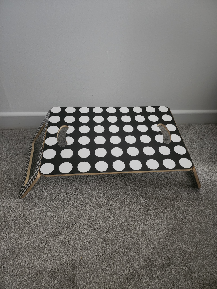 Black & White Polka Dot Bed Tray