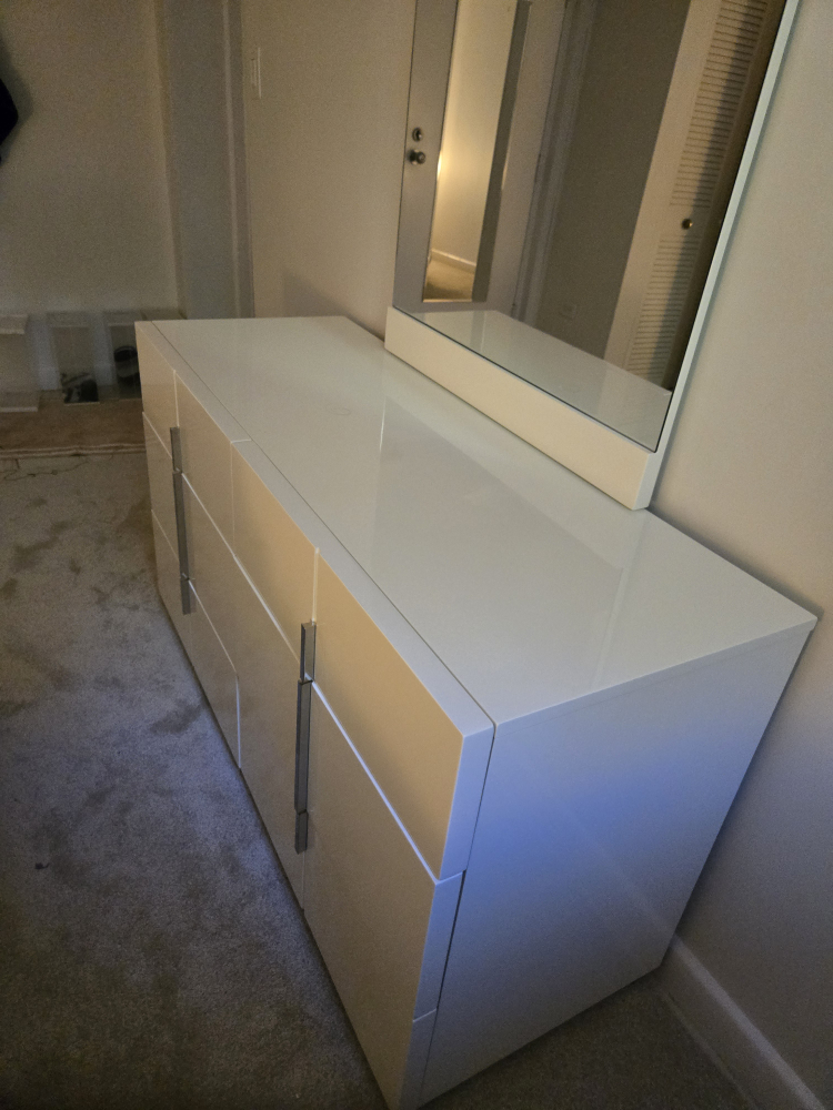 White Dresser with Mirror