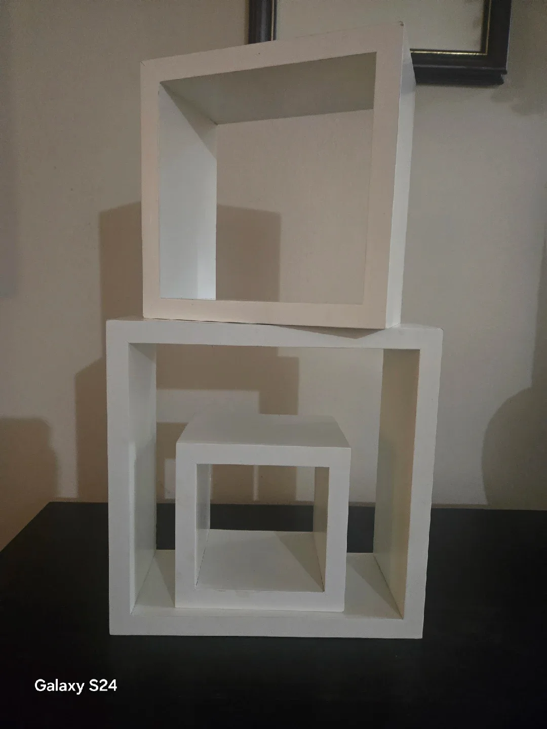 White Floating Cube Shelves - Set of 3