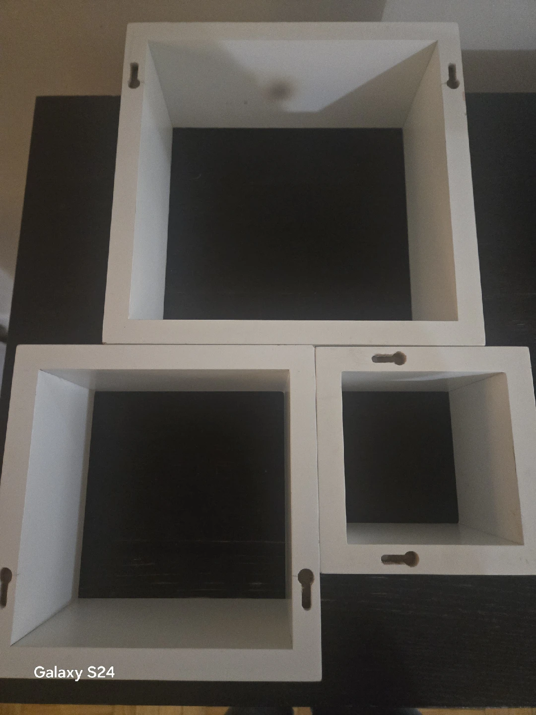 White Floating Cube Shelves - Set of 3 - photo 2
