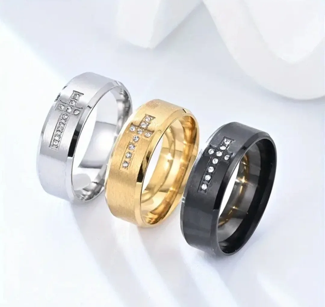 Jesus Cross Ring - Gold, Silver, Black image indicator(6)