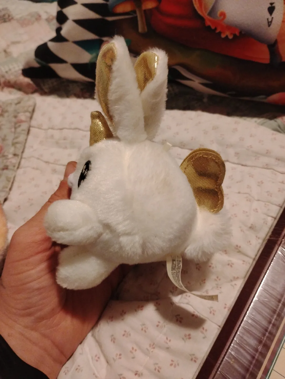 White Plush Bunny with Gold Horn & Wings image indicator(2)