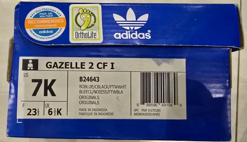 Cute Adidas Blue Suede Gazelle Shoes! - Size 7 Kids image indicator(9)